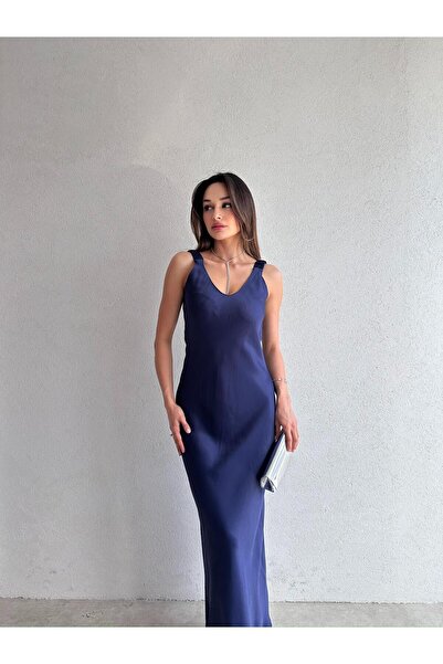 Mooi Butik Jump Maxi Dress 2683 - Navy Blue