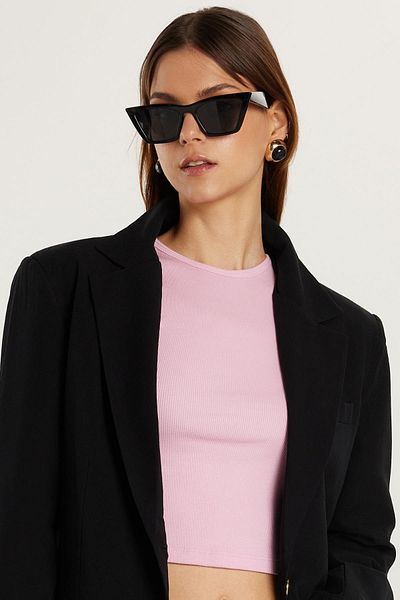 Tudors Дамско яке Slim Fit Slim Cut с моно яка и джоб, черно