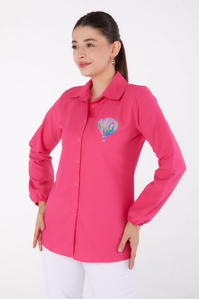 TOFİSA Printed Shirt Fusya - 13341