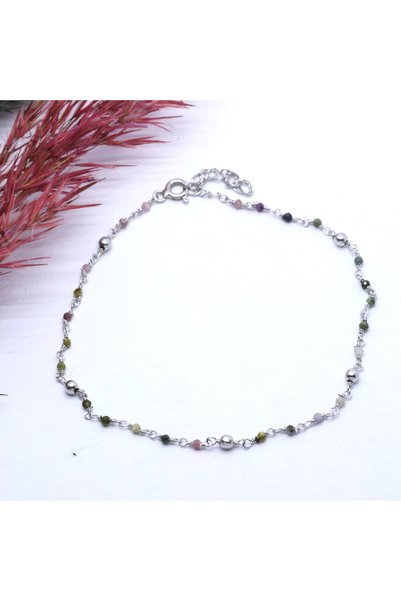 Canka Has Taşlı Gümüş Halhal
