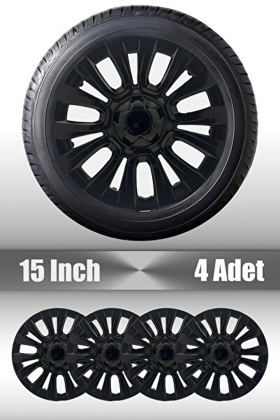FRWY Ford Fiesta Focus Fusion 15" inç Uyumlu 4 Adet 1 Takım Siyah Jant Kapağı