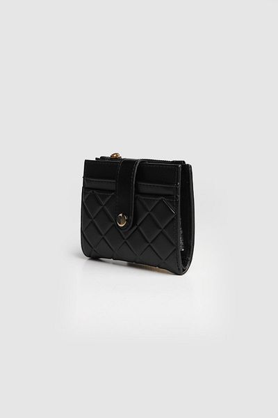 La La'Graccio Paris La'Graccio Paris Women's Kace Quilted Patterned Handy Wallet Black