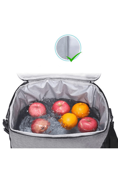zola Geanta termica picnic 40L, OXFORD impermeabil, EVA, 2 pastile racire, 47x28.5x30 cm, gri/negru