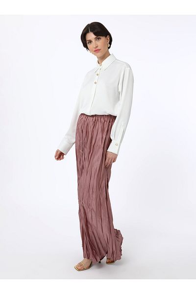 Refka Wrinkle Effect Pleated Trousers - Powder - Refka