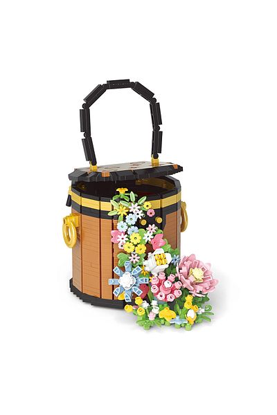 OBRO DIY building block set for adults, bouquet in a bucket with flowers, 1181 pieces