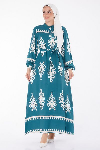 TOFİSA Rochie colorată cu modele Emerald - 24989