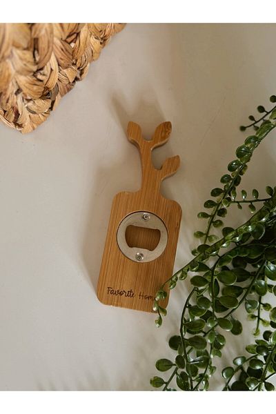 BUCOLIC Leaf Figured Bamboo Bottle Opener – Magnetic