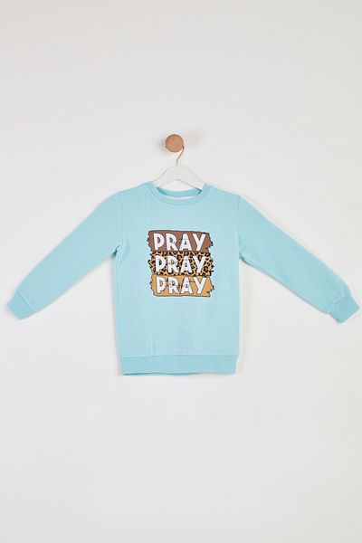 TOFİSA Girl's Mint Printed Sweatshirt - 26442