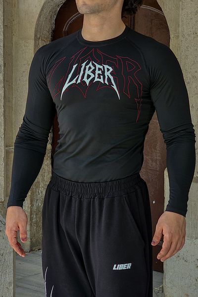 Liber LiberxMetalica - Μακρυμάνικο μπλουζάκι συμπίεσης (ΜΑΥΡΟ)