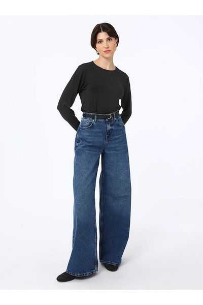 Benin Viscose Fabric Crew Neck Tunic 85 cm - Black - Benin