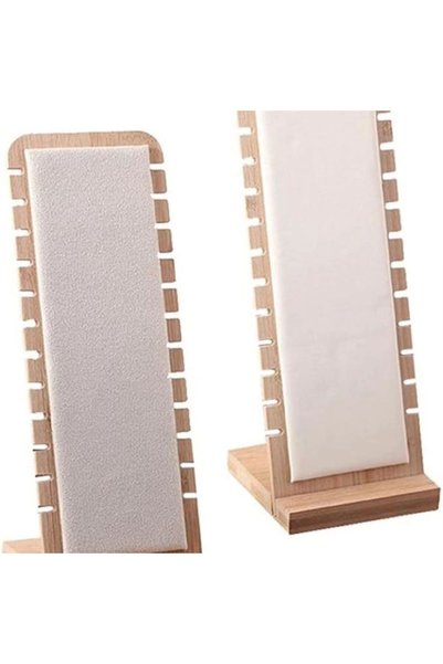 Generic Brand 3 Pcs Decorative Wooden Jewelry Stand Necklace Bracelet Accessory Organizer Women Gift Presentation Display