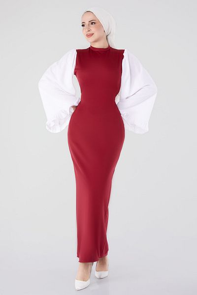 TOFİSA Rochie cu mâneci spaniole roșu Claret - 13195