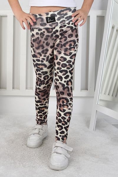 TOFİSA Girl's Black Leopard Patterned Tights - 26798
