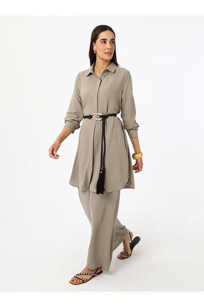 Refka Παντελόνι Soft Feel Tunic Σετ δύο τεμαχίων - Mink - Refka