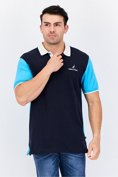 Nautica Men Regular Fit Embroidered Logo Short Sleeve Polo Shirt, Multicolor
