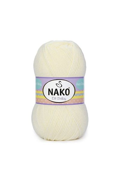 NAKO Elit Baby Anti-pilling Νήματα πλεξίματος χειρός 100 gr Χρώμα 300 Εκρού