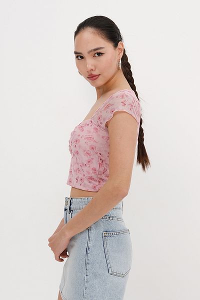 Addax Floral Patterned Crop Blouse P17227-A7