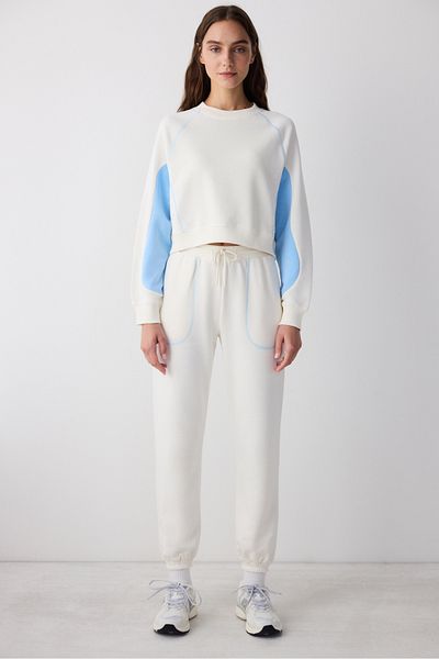 Penti White Sleeve Detailed Mirella Sweatshirt - Saude Collection