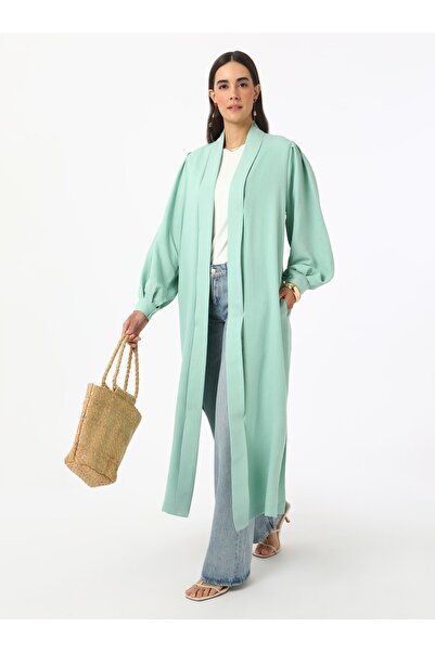Refka Bağlama Detaylı Abaya - Yesil - Refka