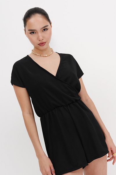 Addax Double Breasted Collar Short Jumpsuit Tlm13600-C7
