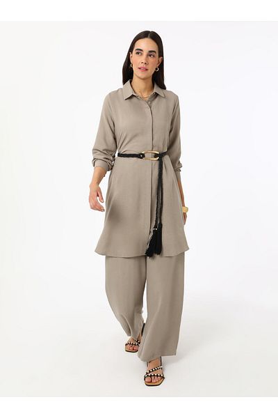 Refka Παντελόνι Soft Feel Tunic Σετ δύο τεμαχίων - Mink - Refka