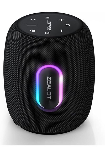 zealot مكبرات صوت بلوتوث، محيطية 360 درجة، 75 وات، مكبرات صوت محمولة لاسلكية IP67 مع تعزيز الجهير مع S