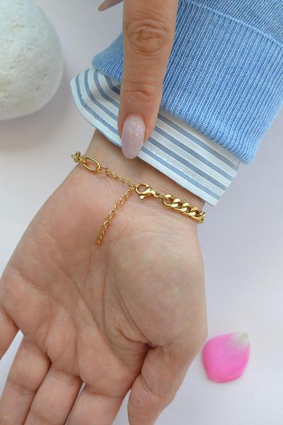 Sacce Scarves&Accessories Steel Mix Chain Bracelet – Paperclip & Snap Model