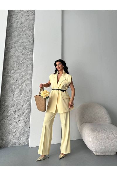 Moda İkra Women Blazer Vest Pants Suit