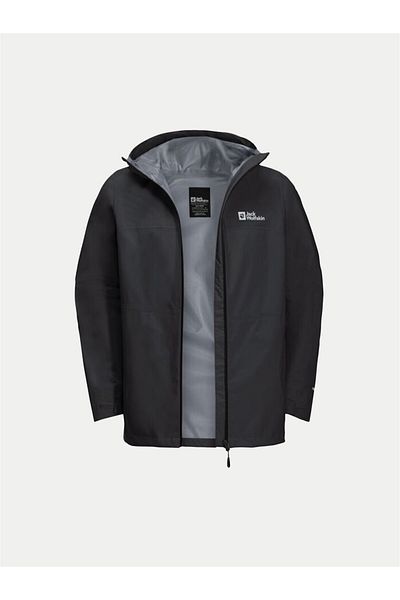 Jack Wolfskin Pelerina de ploaie pentru bărbați 1115134 Negru