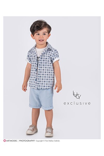 Uslukids Eid dečački trostruki letnji set, 3 dela, gornji i donji deo, set kr...