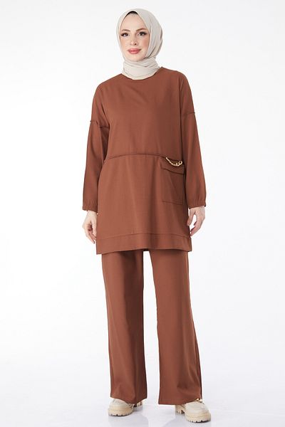TOFİSA Tunic Trousers Brown - 10542