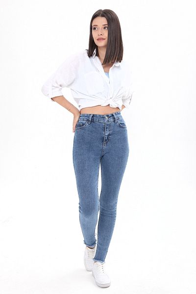 TOFİSA Skınny Lycra Jeans Blue Snow Wash - 23657