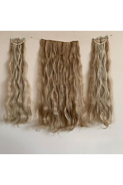 papatya peruk Sparkling Light Auburn Long Heat Styleable 3-Piece Snap Set