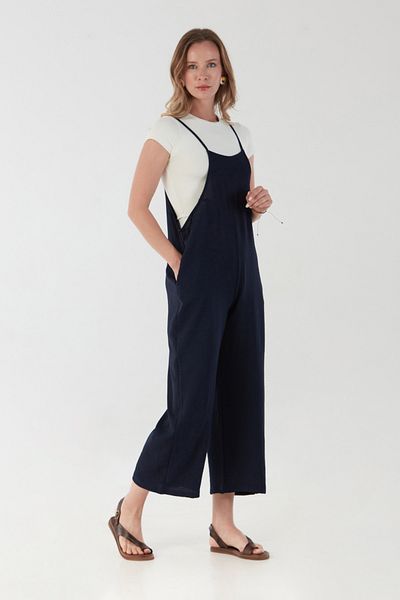 Fulla Moda IÌnbsp Strappy Ayrobin Fabric Loose Jumpsuit