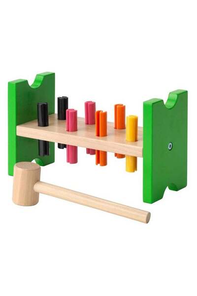 BabyCara لعبة كتلة المطرقة الخشبية