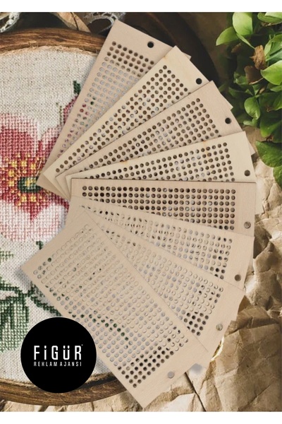 Figür Reklam Ajansı 8 قطع خشبية مطرزة - علامة كتابية ذاتية الصنع