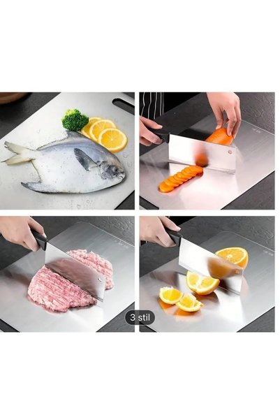 Güneş Krom Dekorasyon Gkd Top Quality Stainless Steel Cutting Board - Set of 3 Top Quality Cutting Boards