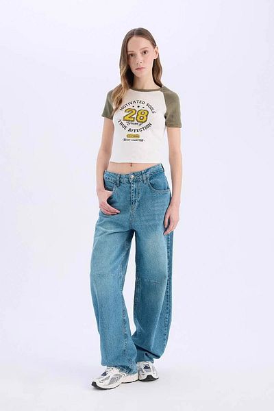 DeFacto Tricou pentru femei Coool Fitted Printed Ribbed Camisole Khaki E0678ax/kh261