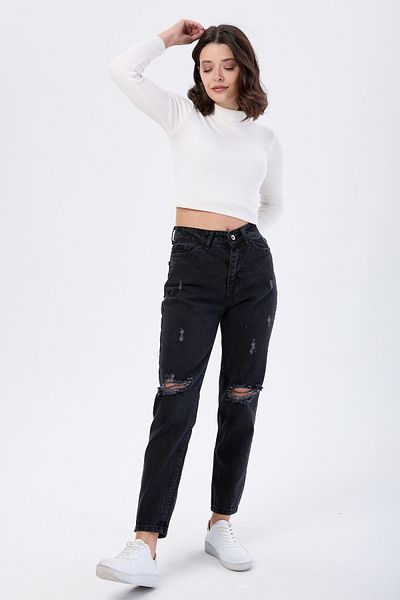 TOFİSA Mam Jeans Laser Cut Anthracite - 23813