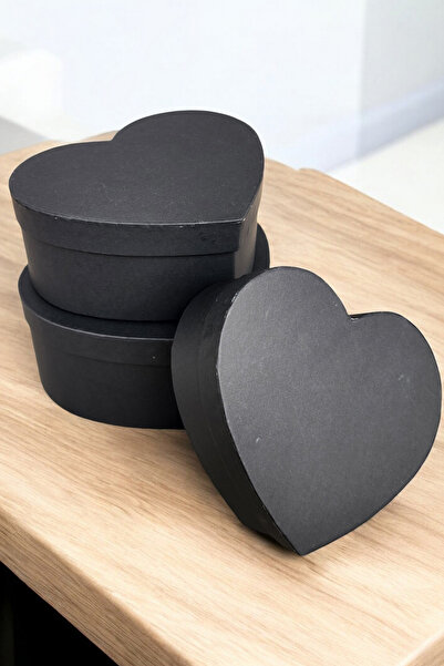 LUZAB Kalpli Hediyelik Karton Kutu Seti 3 lü Siyah