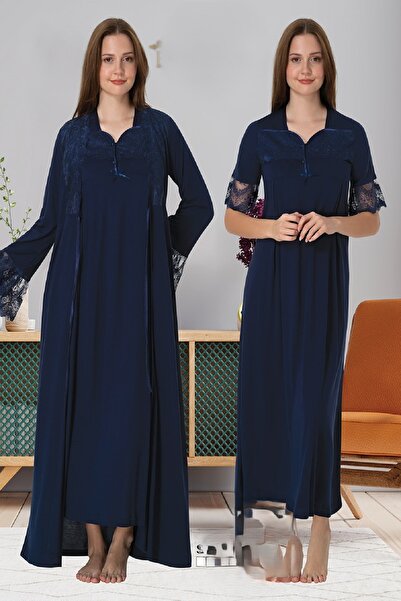 Puerpera Effortt Yazlık Yarım Kollu Dantel Detaylı Lohusa Hamile Gecelik ve S...