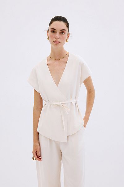 VATKALI Double-Breasted Vest with Tie at the Waist