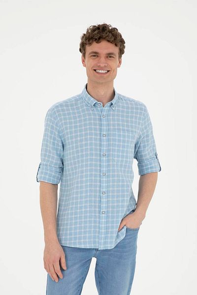 U.S. Polo Assn. Πόλο Ασν. Ανδρικό πουκάμισο Clarke Light Blue 1838693