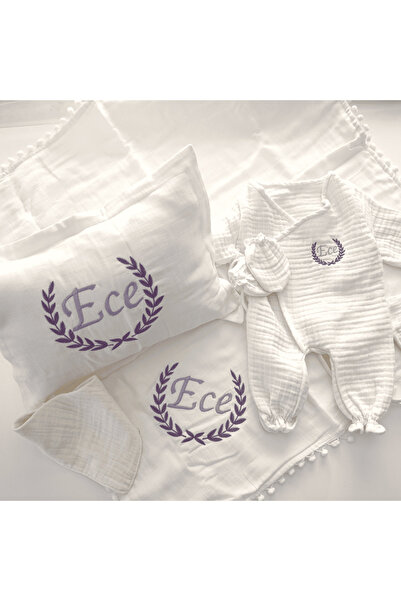 belladuri İsim Yazılı Yenidoğan Hastane Çıkışı Seti - 6 Parça Kişiye Özel Müs...