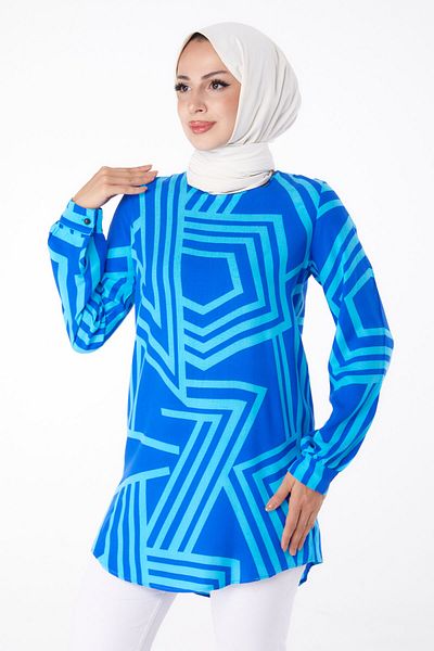 TOFİSA Saks tunică cu model - 13278
