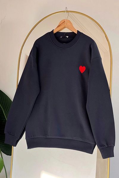 TOFİSA Hearted Tunic Navy Blue - 26660