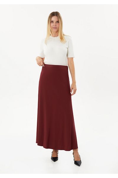 G-Line Claret RedMaxiSkirt - A-line, Zippered and Lined Classic