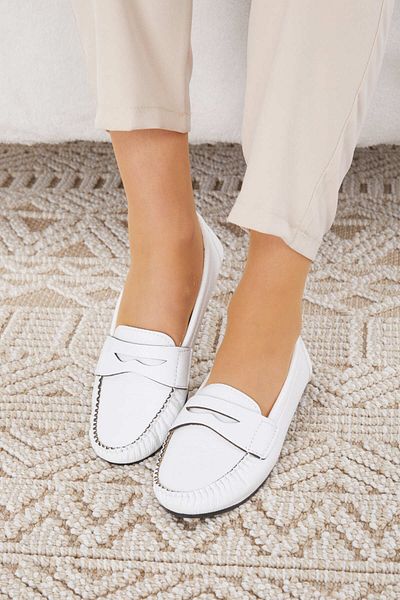 TOFİSA White Lightweight Women's Ballerinas - Daily Comfortable Sole - 24583
