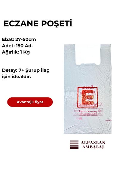 ALPASLAN AMBALAJ 27-50 Pharmacy Bags 150 Pieces 1kg
