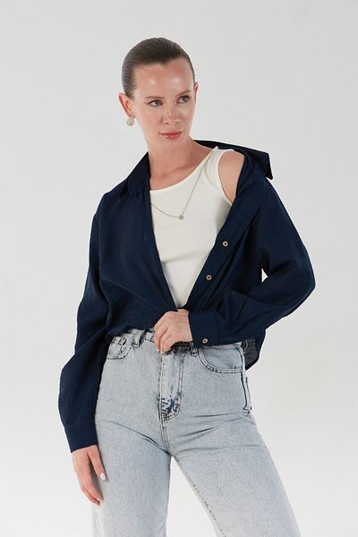 Fulla Moda Риза с декоративно колие с щампа